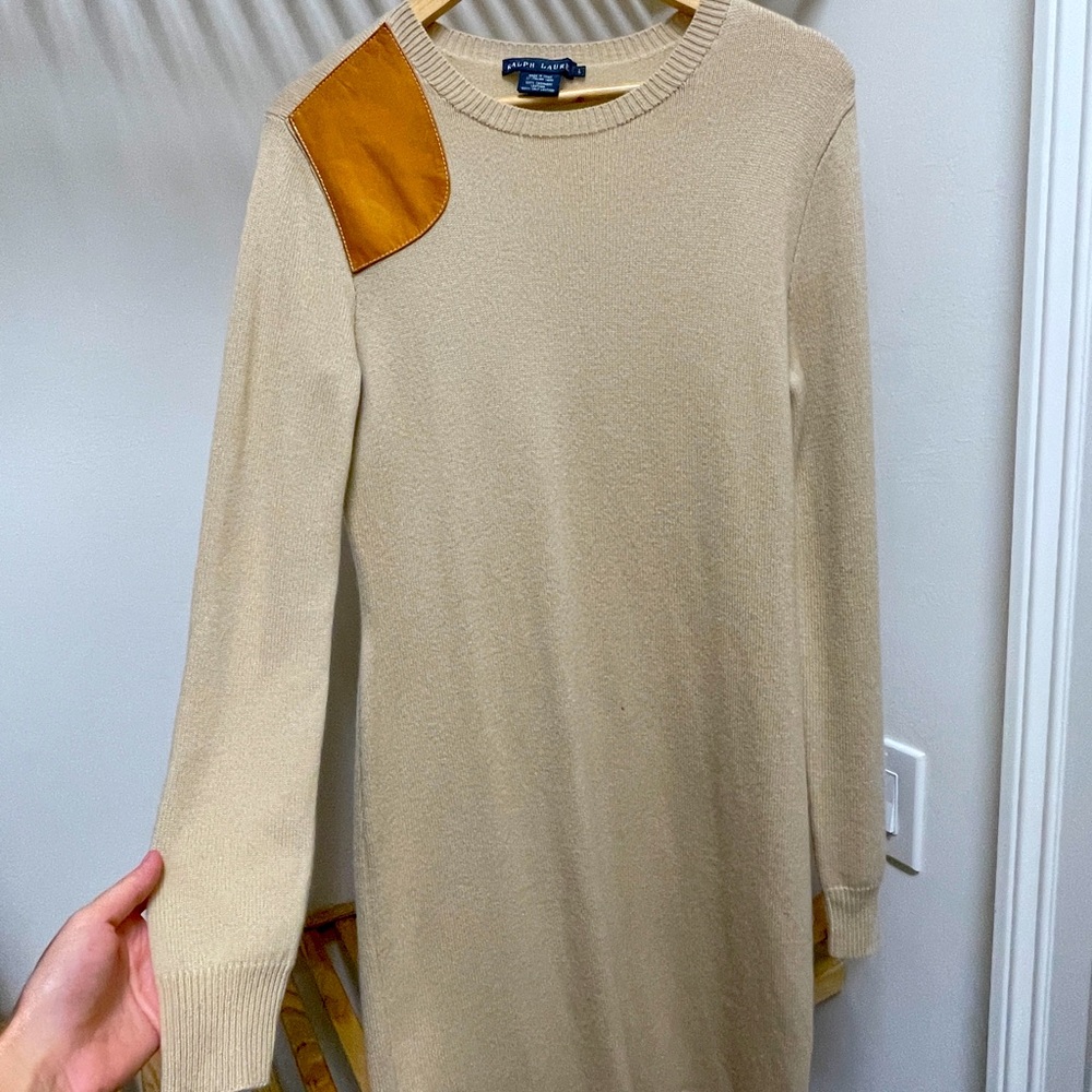 Ralph Lauren Cashmere and leather dress